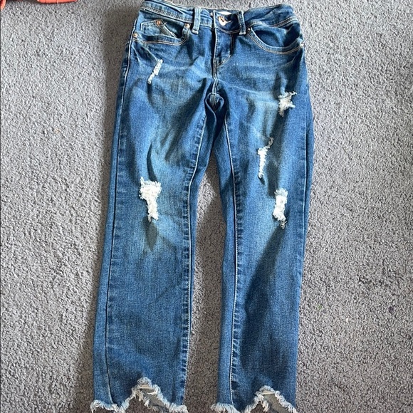YMI Other - YMI Blue Distressed Jeans with Frayed Hem